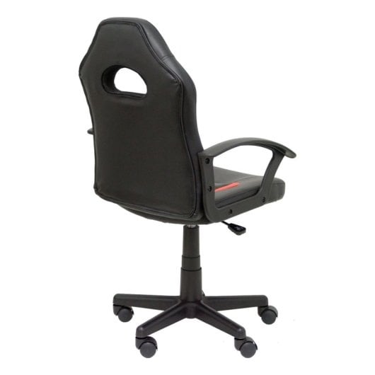 Silla gaming juvenil Mohedas negra y roja con respaldo y asiento acolchados, altura regulable y base giratoria