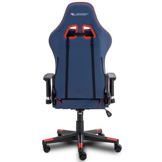 Sedia gaming NASA GALACTIC blu e rossa schienale regolabile PU poggiatesta lombare 150 kg