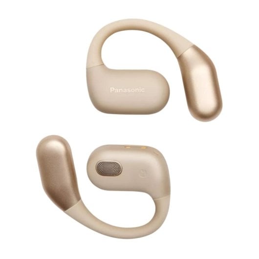 Panasonic RB-F10DE Kopfhörer Kabellos Bluetooth mit Geräuschunterdrückung, Mikrofon, IPX4, Beige
