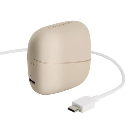 Panasonic RB-F10DE Kopfhörer Kabellos Bluetooth mit Geräuschunterdrückung, Mikrofon, IPX4, Beige