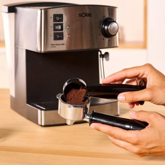 Cafetera Semi-automática Solac Taste Classic M80 Inox 1.6 L 20 bares con vaporizador