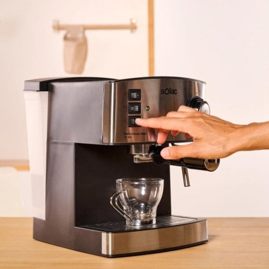 Cafetera Semi-automática Solac Taste Classic M80 Inox 1.6 L 20 bares con vaporizador