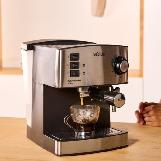 Cafetera Semi-automática Solac Taste Classic M80 Inox 1.6 L 20 bares con vaporizador