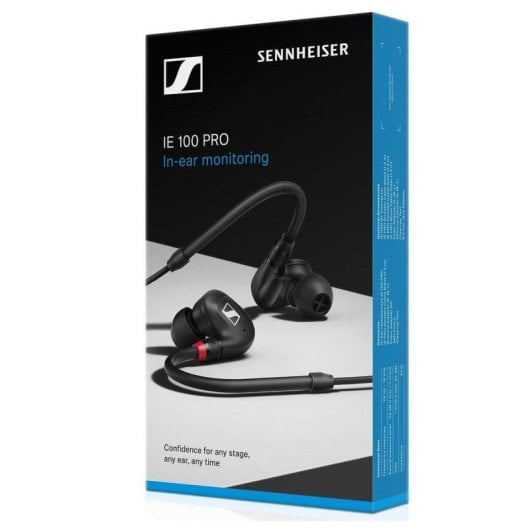 Auriculares Sennheiser IE 100 PRO con cable Jack 3,5 mm para monitorización profesional con Cancelación de Ruido activos negros