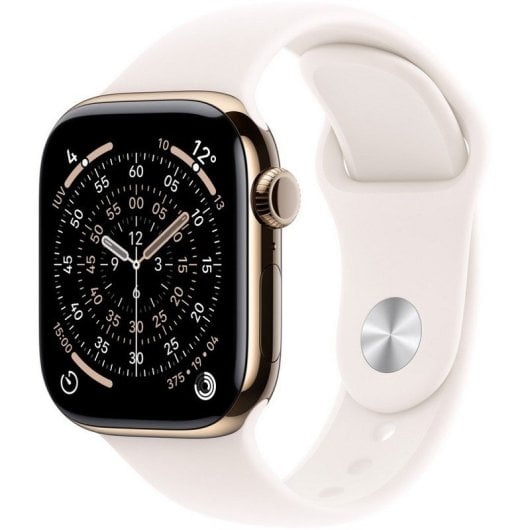 Montre connectée Apple Watch Series 11 GPS 5G NFC 42 mm Retina OLED Titane Or Bracelet Rose M/L