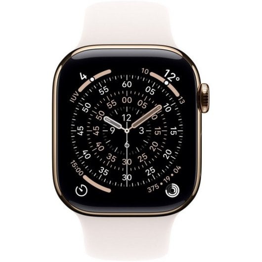 Montre connectée Apple Watch Series 11 GPS 5G NFC 42 mm Retina OLED Titane Or Bracelet Rose M/L