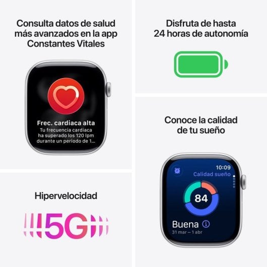 Montre connectée Apple Watch Series 11 GPS 5G NFC 42 mm Retina OLED Titane Or Bracelet Rose M/L