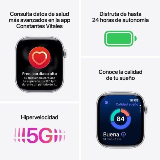 Apple Watch Series 11 GPS 5G NFC 42mm Retina OLED Titane Or Rose M/L IP6X SpO2 ECG