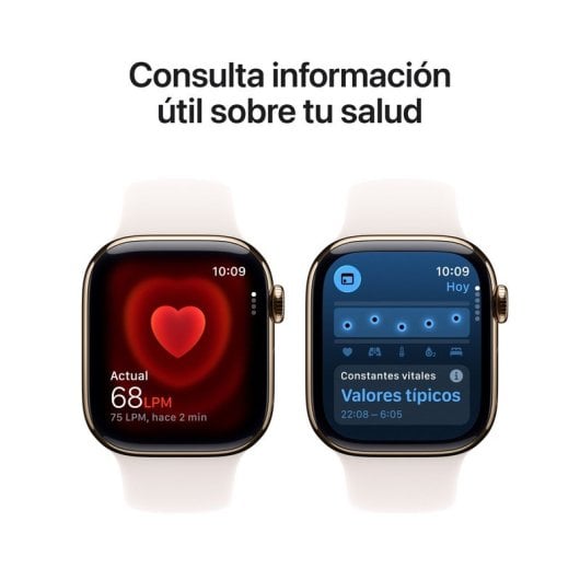 Montre connectée Apple Watch Series 11 GPS 5G NFC 42 mm Retina OLED Titane Or Bracelet Rose M/L