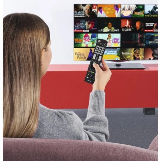 Mando a distancia Hama 00221061 para TV LG IR inalámbrico 52 botones plástico reciclado 10 m