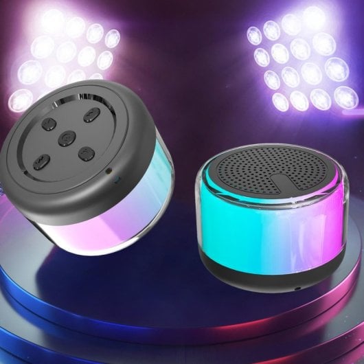 Altavoces Denver Cilíndricos Sem Fios 3W Bluetooth USB-C luz LED multi e microSD