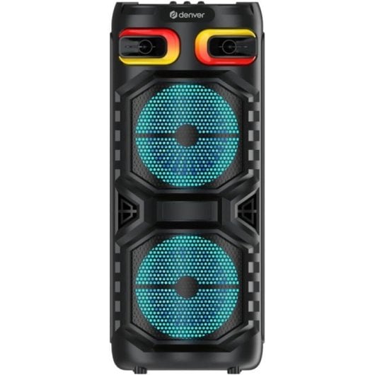 Altavoces Denver Party inalámbricos y cableados 16 W con Bluetooth y luz LED