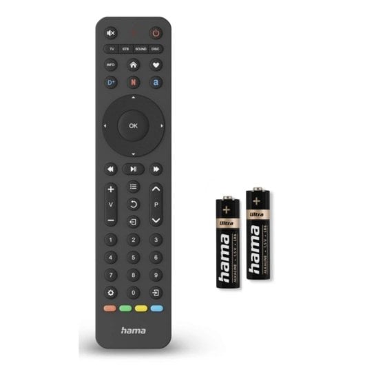 Mando universal Hama 00221053 IR 4 dispositivos plástico reciclado 43 botones negro