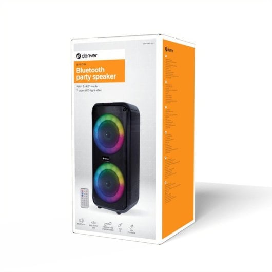 Altavoces Denver Party Wireless 20 W Bluetooth LED Woofer 6.5" USB MicroSD