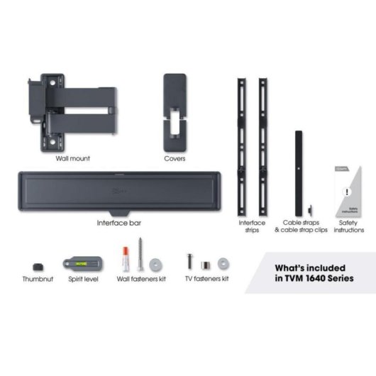 Soporte TV Full Motion+ Vogels 1643 hasta 77" 35 kg 600x400 negro pared