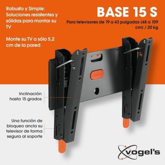 Soporte TV inclinable Vogel's Base 15 S para pantallas de 19 a 43 pulgadas hasta 20 kg