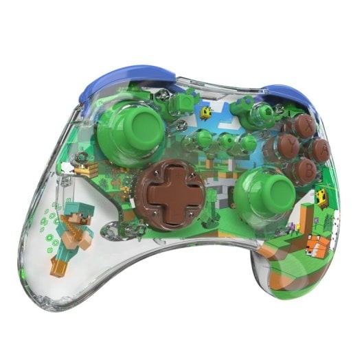 Gamepad PDP REALMz Switch Bioma del bosco Minecraft wireless e cablato LED Multicolore