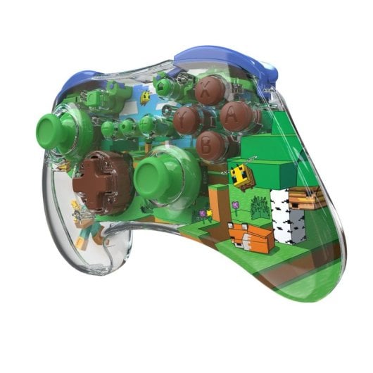 Gamepad PDP REALMz Switch Bioma del bosco Minecraft wireless e cablato LED Multicolore