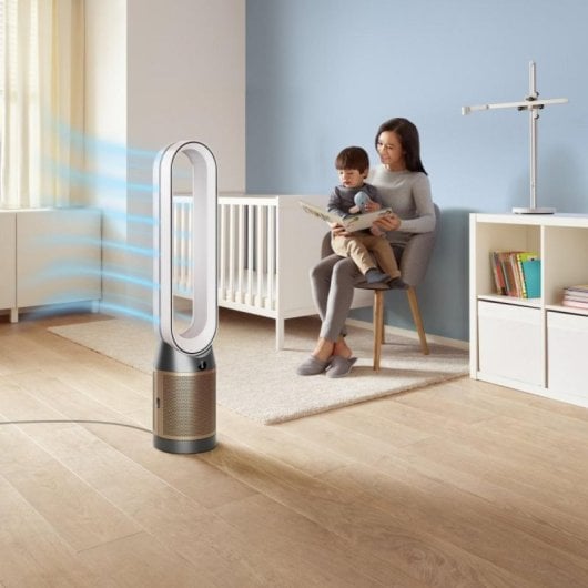 Puridicador Dyson Purifier Cool Formaldehyde 27 m² Torre HEPA Control por voz Oro Blanco