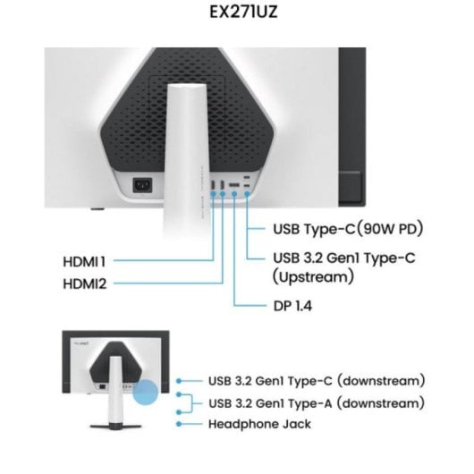 Monitor BenQ MOBIUZ EX271UZ 27" UltraHD 4K 240Hz QD-OLED 0,03ms HDR400