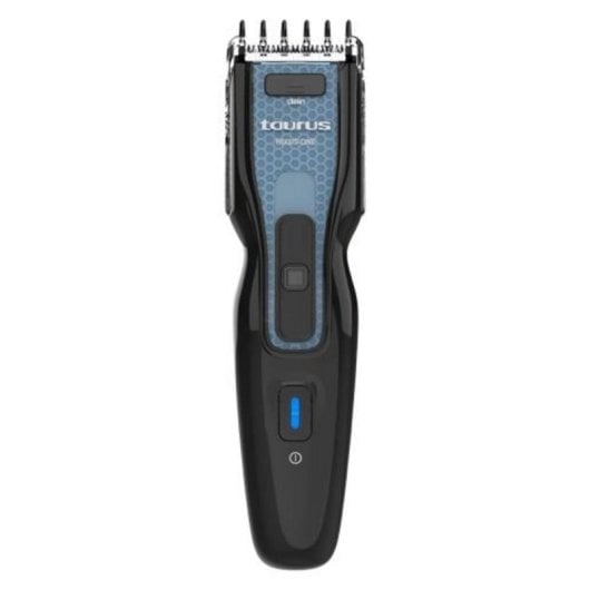 Cortapelos recargable 3W azul y negro, cuchillas acero inox, 7 niveles de corte