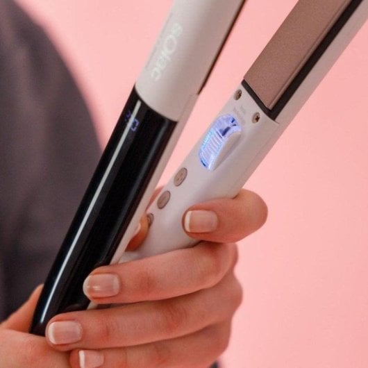 Prancha de Cabelo Cerâmica Queratina Solac Expert 4 Sense PP7262 230ºC 5 Definições Iónica LCD Desligar Automático Branco