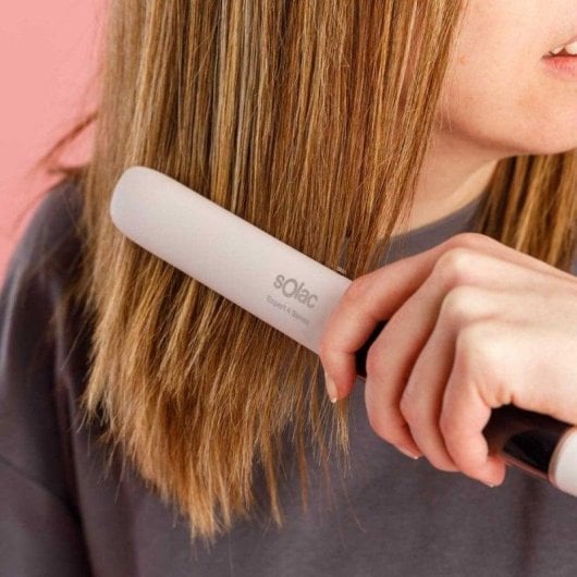 Prancha de Cabelo Cerâmica Queratina Solac Expert 4 Sense PP7262 230ºC 5 Definições Iónica LCD Desligar Automático Branco