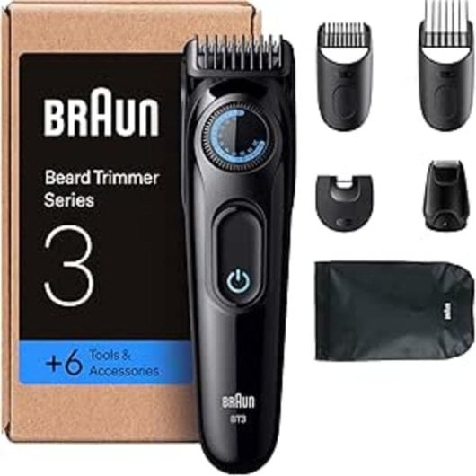 Recortadora Braun Series 3 BT3565 Barbero Recargable 40 Longitudes 50 Min Negro/Azul