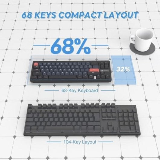Tastatur mechanisch AJAZZ AKL680 Layout ES kabellos ultraflaches Design