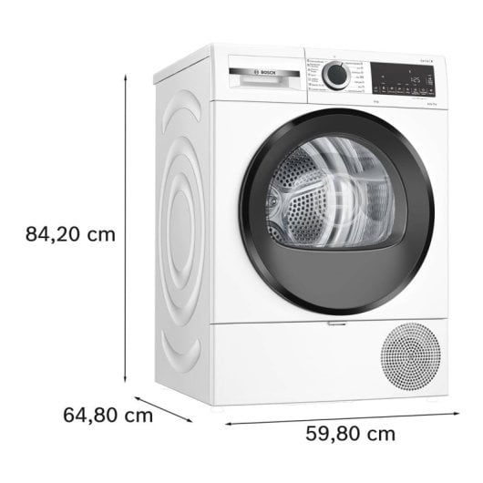 Secadora Bosch WQG243D0ESCondensación 9 kg C Blanco Display Antiarrugas