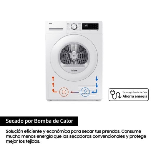 Secadora Condensación Samsung DV90DG52A0TEEC 9kg C WiFi, filtros 2 en 1