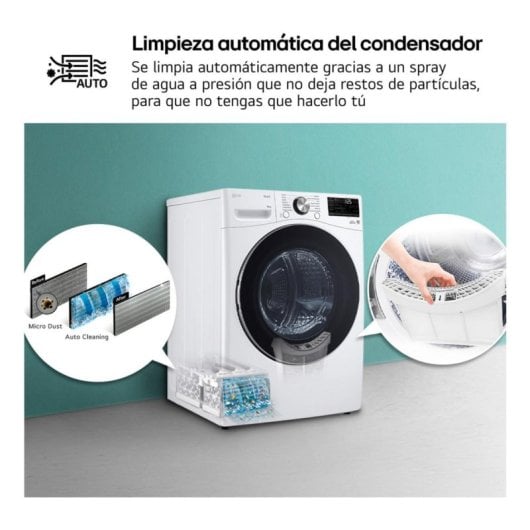 Secadora de condensación LG RH18U8AVCW 18 kg Clase energética D bomba de calor Wi-Fi Inverter XXL