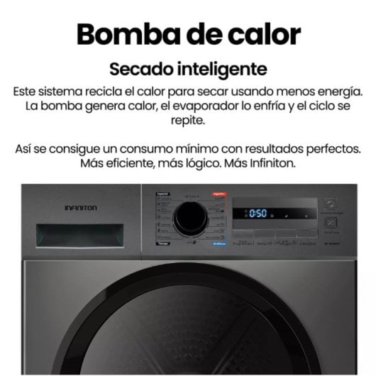 Secador de roupa Infiniton SD-BC8EDX 8 kg E Inox Dark Anti-Rugas Condensação