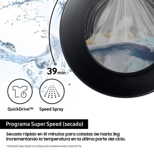 Secadora de bomba de calor Samsung DV90DB7845GEU3 9kg Clase energética A con AI Control y Wi-Fi