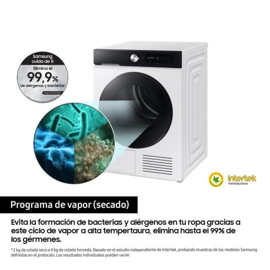 Secadora de bomba de calor Samsung DV90DB7845GEU3 9kg Clase energética A con AI Control y Wi-Fi