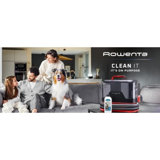 Aspirador autolimpante para estofos Rowenta Clean It IN5012 400 W 1,8 L, preto/vermelho