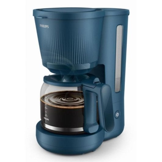 Philips HD7411/70 Macchina da caffè con filtro da 1,38 L e 1080 W, con caraffa in vetro e funzione di mantenimento in caldo, blu