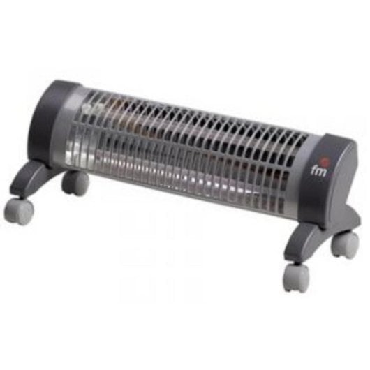 Estufa eléctrica FM 2302-R 1200 W 2 niveles de potencia barras de cuarzo ruedas anti-vuelco