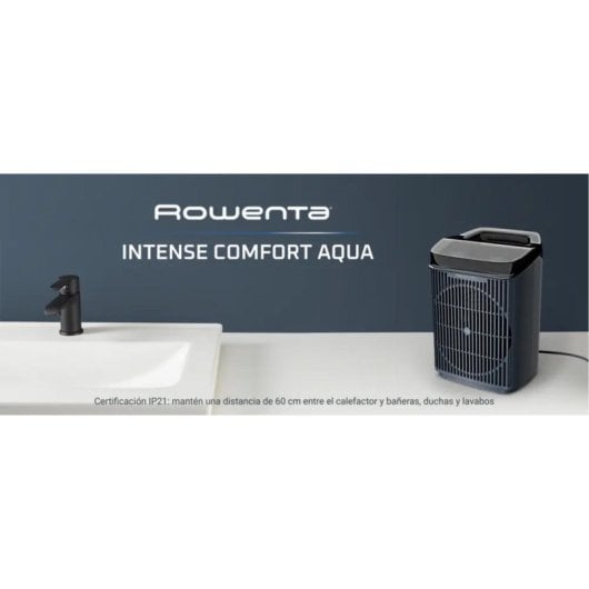 Aquecedor de casa de banho Rowenta SO6551 2400 W com temporizador, modo ECO, azul, portátil