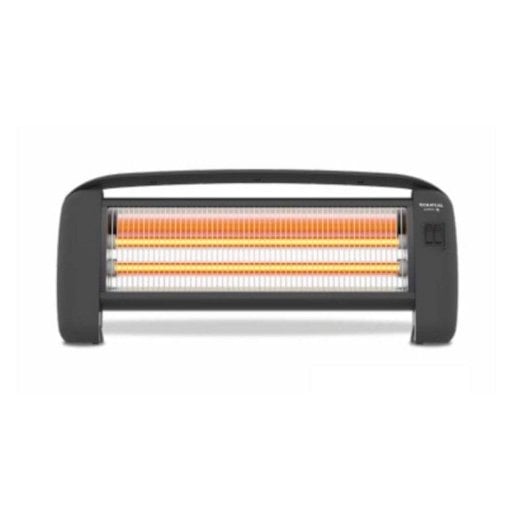 Calefactor Taurus PR-2 Slim 1200W de cuarzo negro, 2 intensidades Antivuelco escritorio/piso