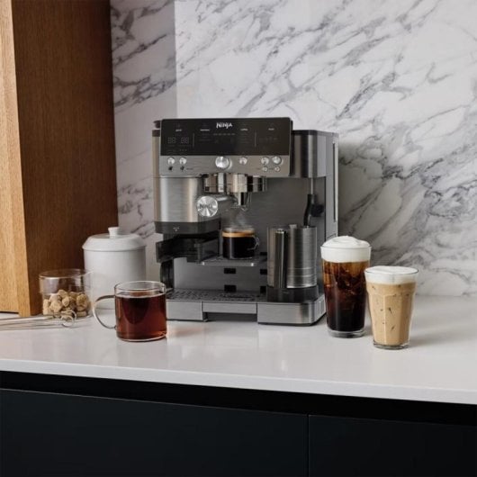 Máquina de café semiautomática Ninja ES601EU 2L 9 bar com moinho e espumador