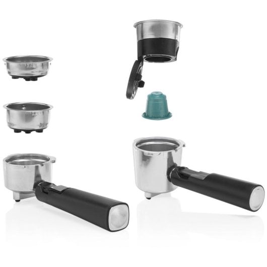 Cafetera Espresso Manual Princess 249415 1.5L 20 bares bandeja calienta tazas cápsulas y café molido