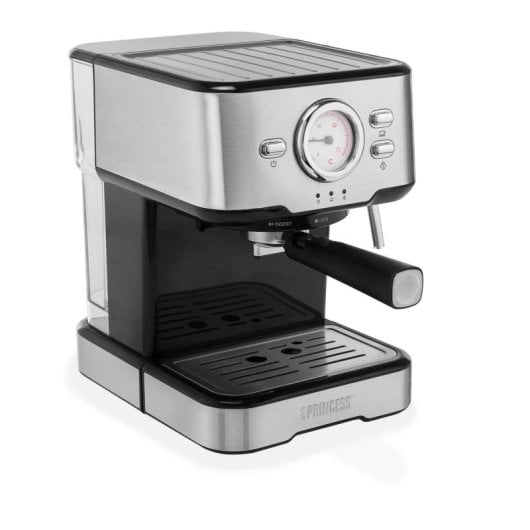 Cafetera Espresso Manual Princess 249415 1,5 L 20 bares bandeja calienta tazas cápsulas y café molido