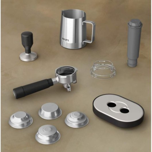 Krups Precision XP801T10 Espressomaschine, 3 l, 15 bar, integriertes Mahlwerk, Dampflanze