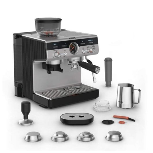 Krups Precision XP801T10 Espressomaschine, 3 l, 15 bar, integriertes Mahlwerk, Dampflanze