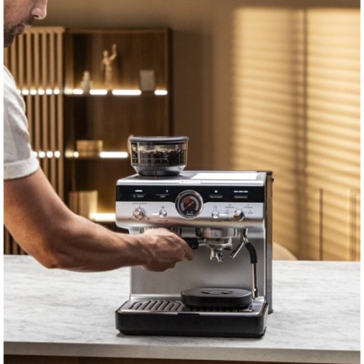 Krups Precision XP801T10 Espressomaschine, 3 l, 15 bar, integriertes Mahlwerk, Dampflanze