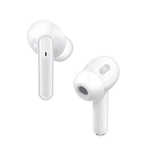 Auriculares Denver TWE-61 inalámbricos Bluetooth con Cancelación de Ruido Pasiva, Micrófono y estuche de carga, blancos
