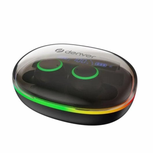 Denver BTH-235B Kabelloser Bluetooth-Kopfhörer für Anrufe und Musik mit integriertem Mikrofon, Schwarz