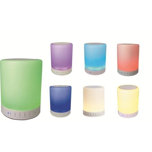 Altoparlanti Denver cilindrici wireless e cablati 3W Bluetooth FM LED MicroSD