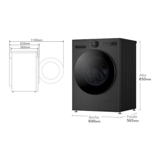 Lavatrice a Carica Frontale LG Serie 700 F4X7009TBB 9 kg 1400 giri A Wi-Fi IA Nera